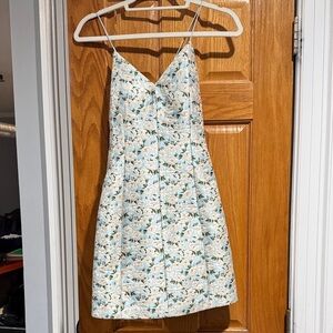 Alice + Olivia Tayla Blue/White Embroidered Floral Mini Dress